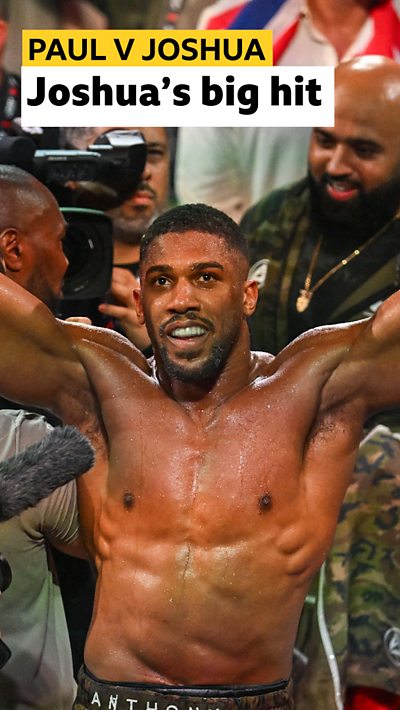Anthony Joshua celebrates