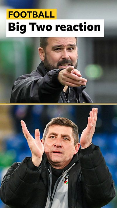 Linfield manager David Healy and Glentoran manager Declan Devine