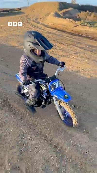 Thomas, 4, made history becoming the youngest rider at the Pleinmont track in Guernsey