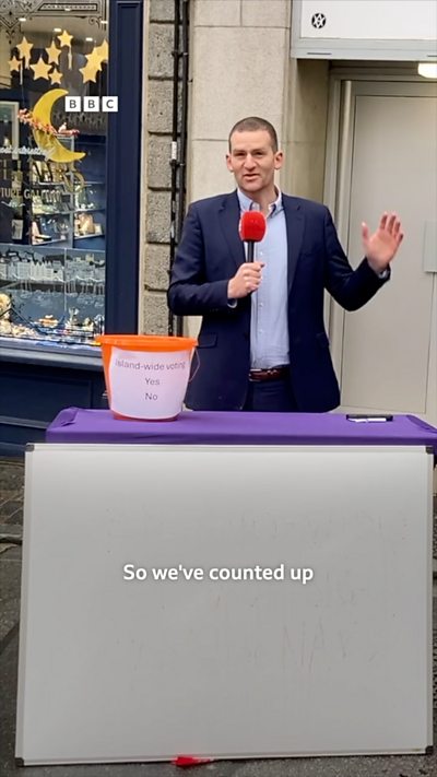 BBC Guernsey's John Fernandez asks islanders for their thoughts on Island-wide voting