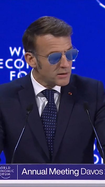 Macron speaking at the World Economic Forum