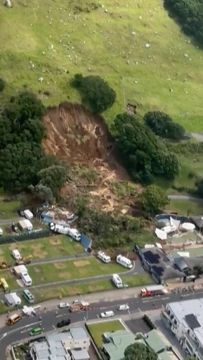 Landslide at Mount Maunganui campsite