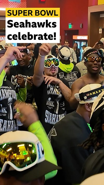 Locker room scenes at the Super Bowl!