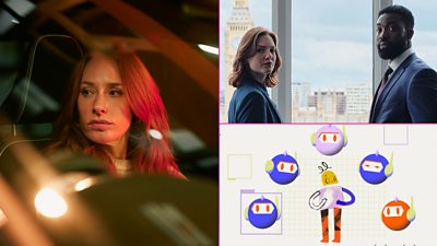 Composite image featuring photos from content featuring in AI Unpacked on the BBC. Titles include AI Confidential, The Capture and BBC Ideas.
