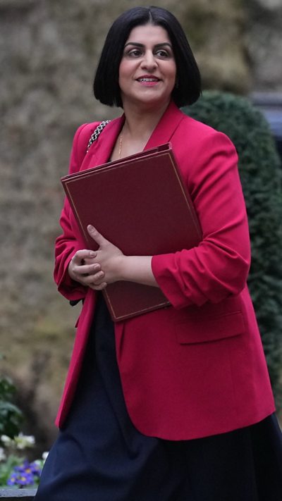 Shabana Mahmood in a red jacket