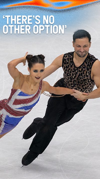 Team GB figure skaters Lewis Gibson and Lilah Fear during their Winter Olympics routine.
