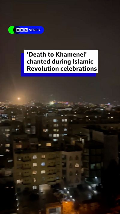 A screengrab taken from a video in Tehran, showing showing firework celebrations of Islamic Revolution