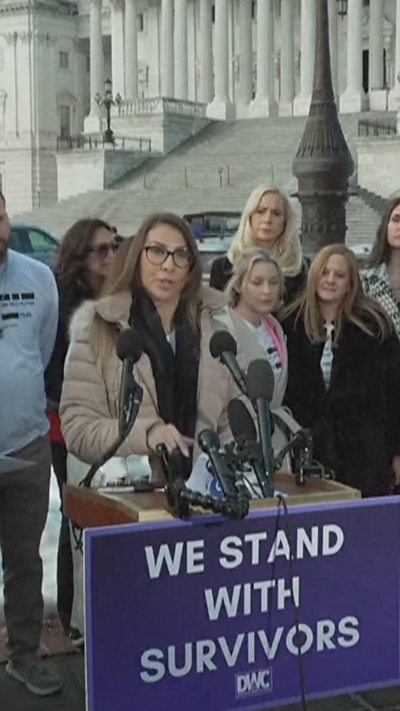 Epstein victim is talking to the press.