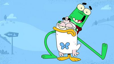 Animation of a duck and a frog