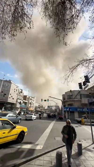 Smoke rises over Tehran