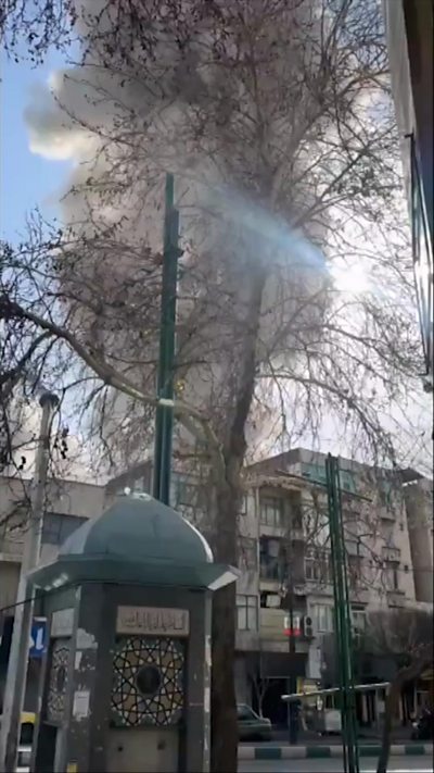 Smoke rises over Tehran