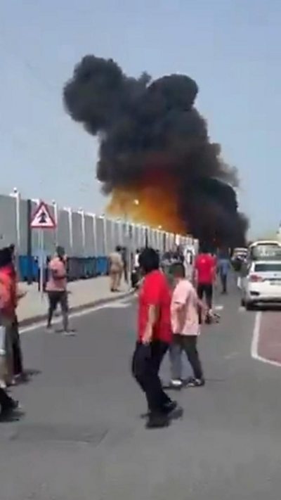Explosion on road in Doha, Qatar