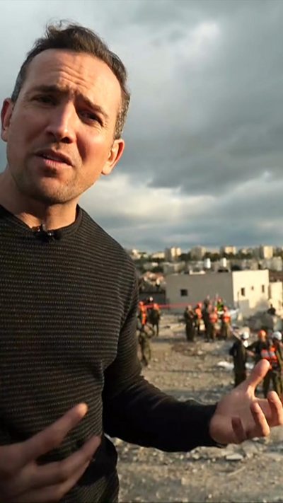 Hugo Bachega at scene of blast in Israel