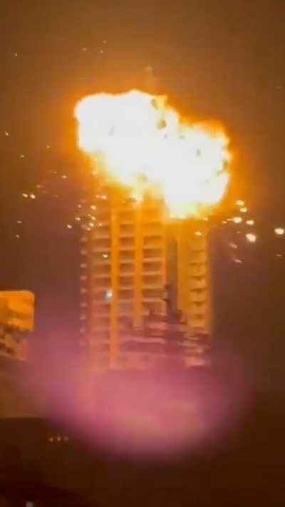 Tower block on fire