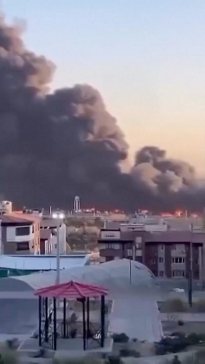 Thick smoke rises over Tehran