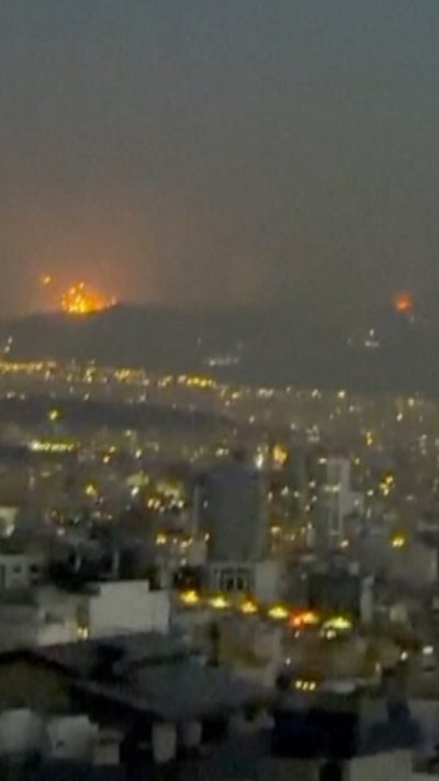 Explosions seen across Tehran skyline