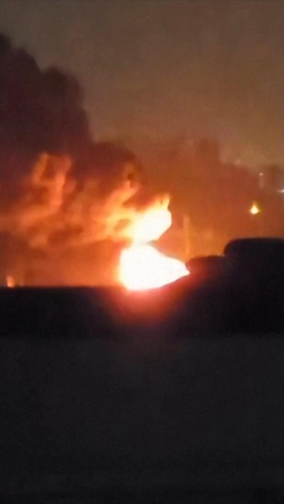 Plumes of smoke fill the skyline in Tehran after Mehrabad Airport was hit by airstrikes