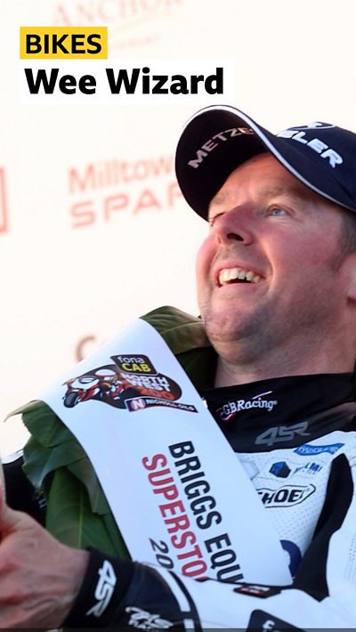 Alastair Seeley celebrates winning at the NW200