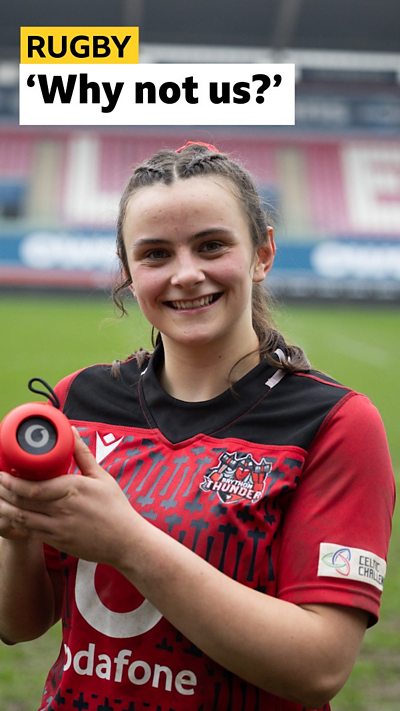 Branwen Metcalfe speaks to the media