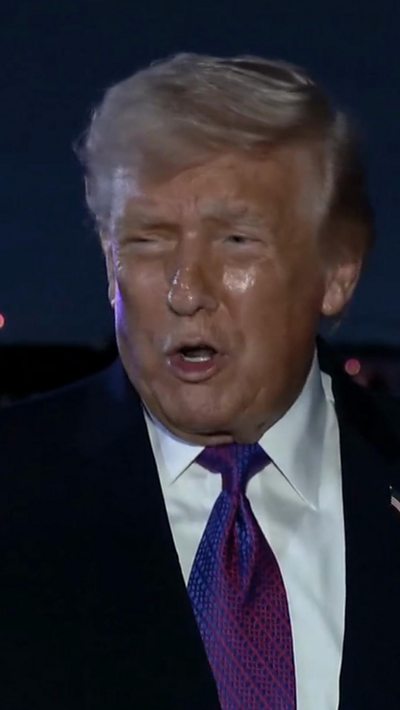 Trump speaks at night