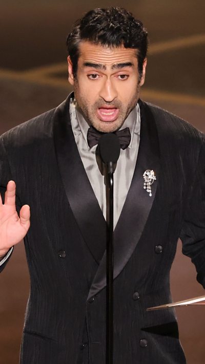 Kumail Nanjiani is seen at the Oscars.