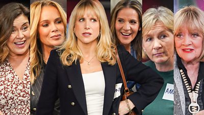 Composite image featuring Amanda from Amandaland, alongside headshots of five famous Amandas. 