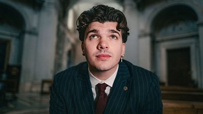 Harry sits in Santa Maria Della Pace Church in Rome.