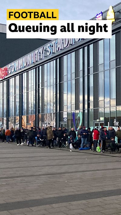 York City fans queuing at stadium