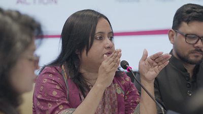 Angur Nahar Monty, WJNB coordinator, said that due to social stigmatisation, the incidents of sexual harassment often remain hidden. Photo credit: Sakib Sharif, BBC Media Action