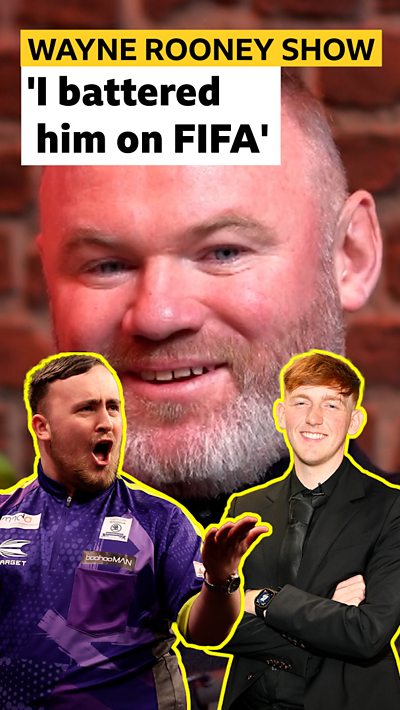 Wayne Rooney next to the caption, I battered him on FIFA'.