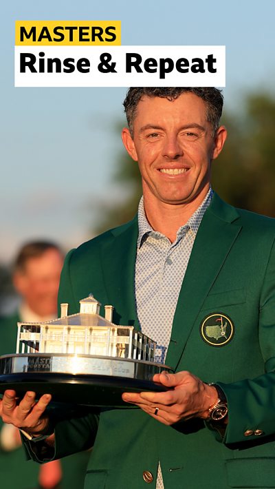 Rory McIlroy with the 2026 Masters trophy