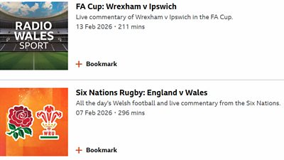 Examples from Radio Wales Sport