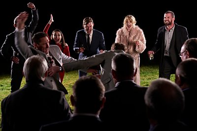 Picture Shows: Ben (RUSS BAIN), Cat (LAURA FRASER), Dylan (SAM RILEY), Shannon (EMMA LAIRD), Colin (TAV MACDOUGALL), Sam (NEIL LEIPER) in Mint (Photo credit: Credit: House/Fearless Minds/BBC/Anne Binckebanck)