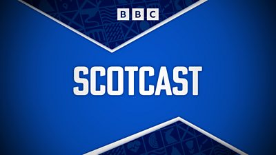 Artwork for Scotcast, featuring the title on a blue background.