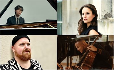 A collage of some of the solo performers for the BBC Proms 2026 featuring singers and musicians