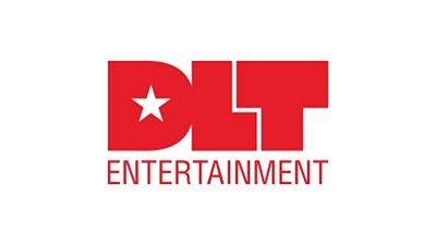 Red text which reads 'DLT Entertainment' on a white background