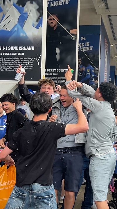 Party atmosphere at Portman Road ahead of parade