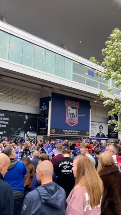 Crowds gather
