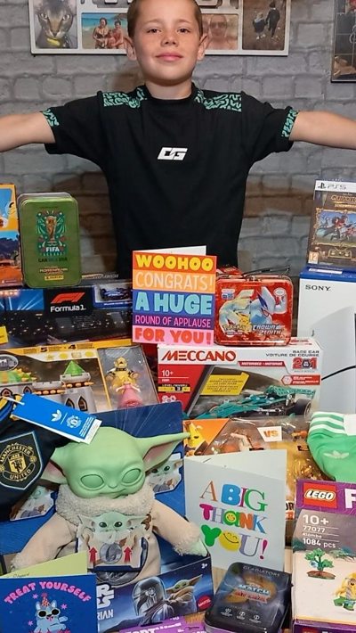 Boy showered in gifts after plane intervention