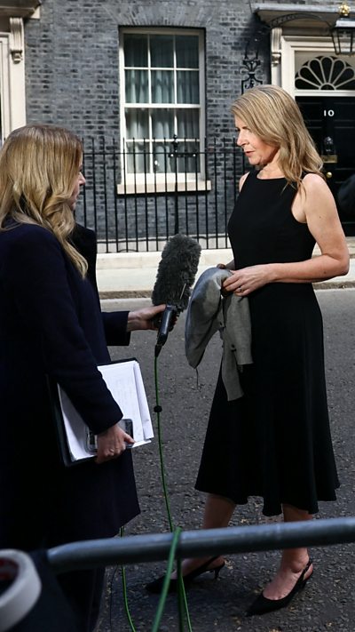 Jenny Chapman MP speaking to BBC News presenter Annita McVeigh in Downing Street.