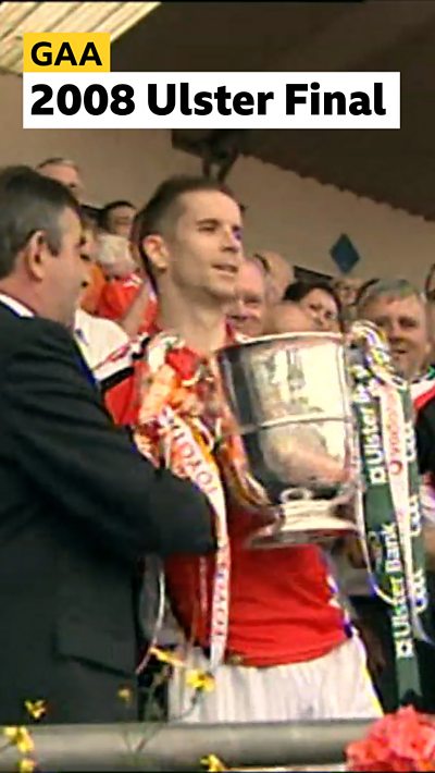Paul McGrane lifts the Anglo-Celt for Armagh