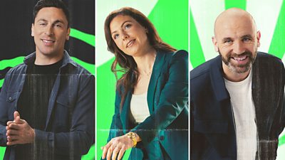 Composite image featuring photos of Scott Brown, Rachel Corsie and James McFadden.