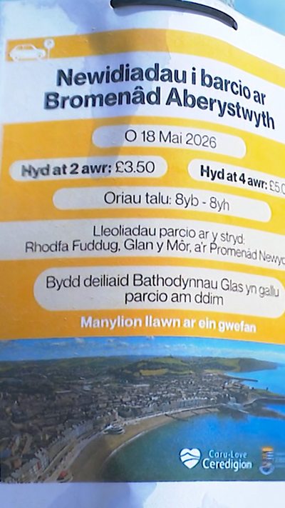 Ffioedd Parcio Prom Aberystwyth