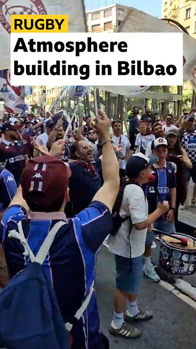 Bordeaux fans soaking in the Spanish atmosphere