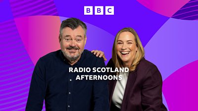 Artwork for BBC Radio Scotland Afternoons, featuring a photo of Grant Stott and Arlene Stuart.