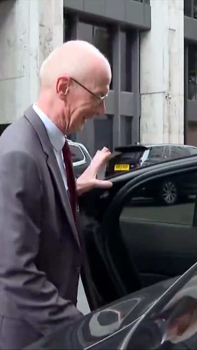 Pat McFadden goes into a waiting car