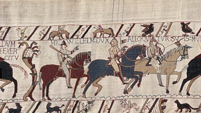 The Bayeux Tapestry showing William the Conqueror at the Battle of Hastings