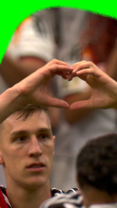 Nico Schlotterbeck flashed fans a hand heart to celebrate scoring for Germany against Curacao in the 2026 World Cup.