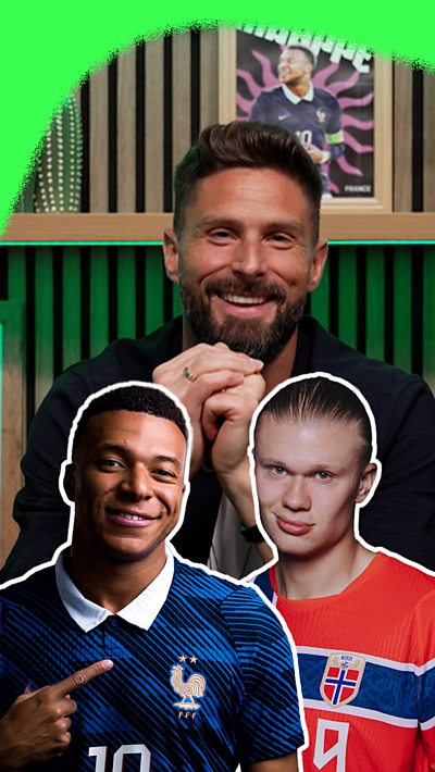 Olivier Giroud, Kylian Mbappe and Erling Haaland