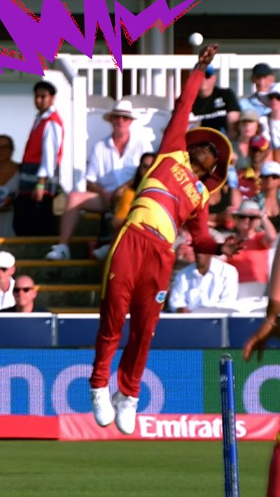 Deandra Dottin drops the ball playing for West Indies for England at the ICC Women's T20 World Cup.